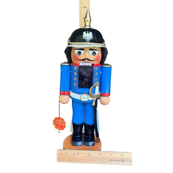 Vtg Steinbach German Wooden Nutcracker Soldier Figurine Blue Uniform Germany 019 - Picture 7 of 7